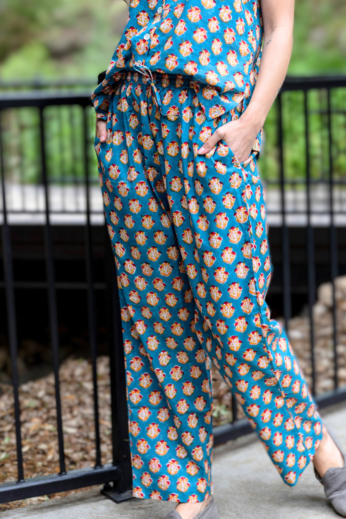 Cassie Lounge pants - Women's Soft Cotton Printed Long Pajamas