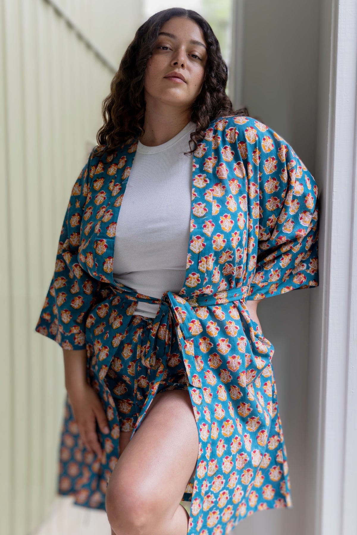 Cassie Robe - Printed Cotton Kimono, versatile Robe for Women