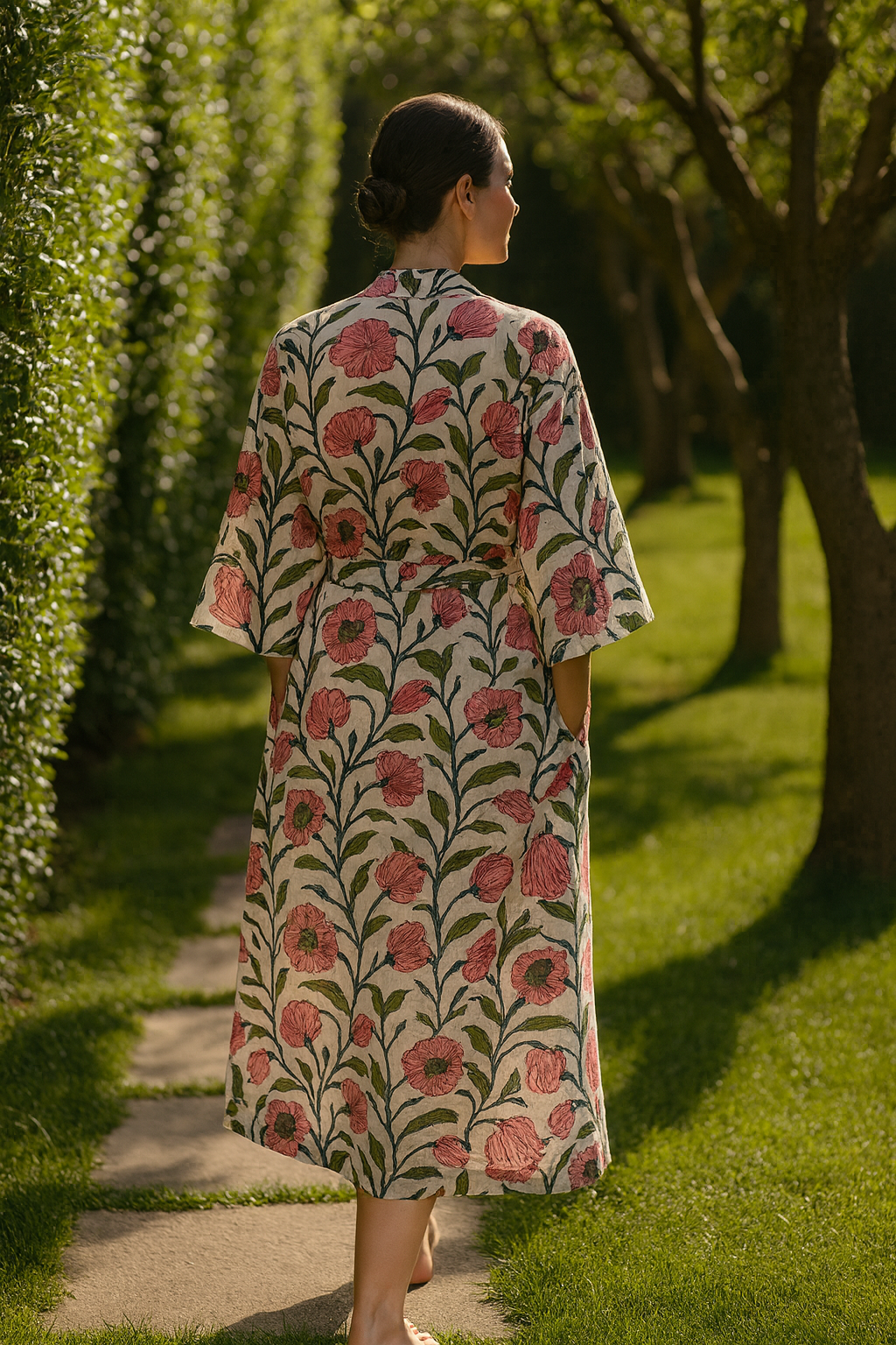 Teresa Robe - Printed Cotton Kimono, versatile Robe for Women