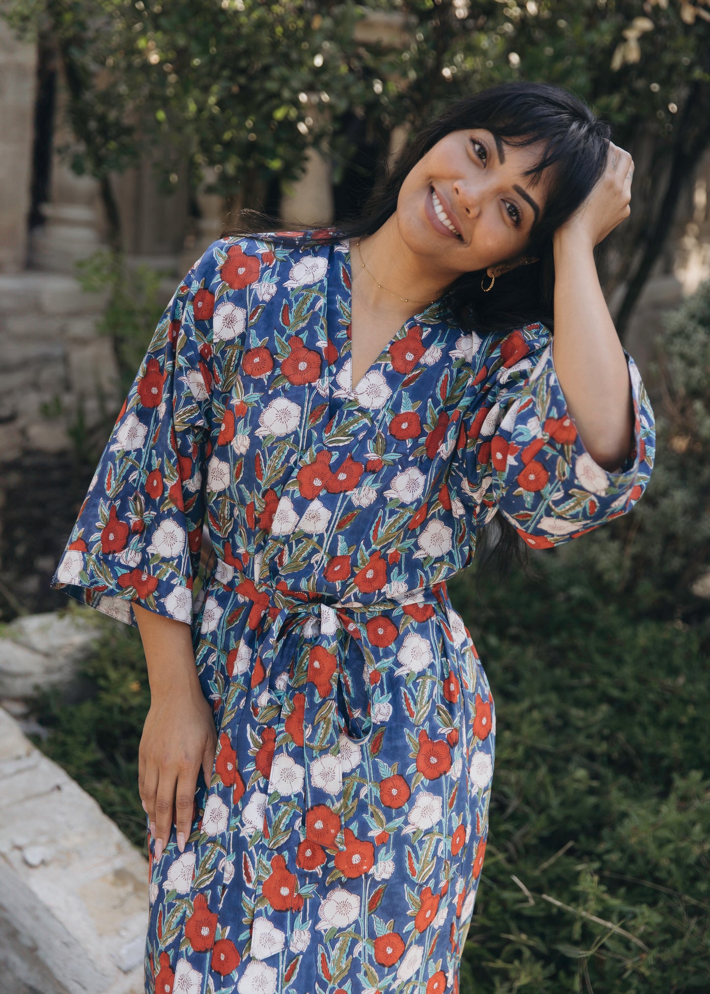Tuliana Robe - Printed Cotton Kimono, versatile Robe for Women