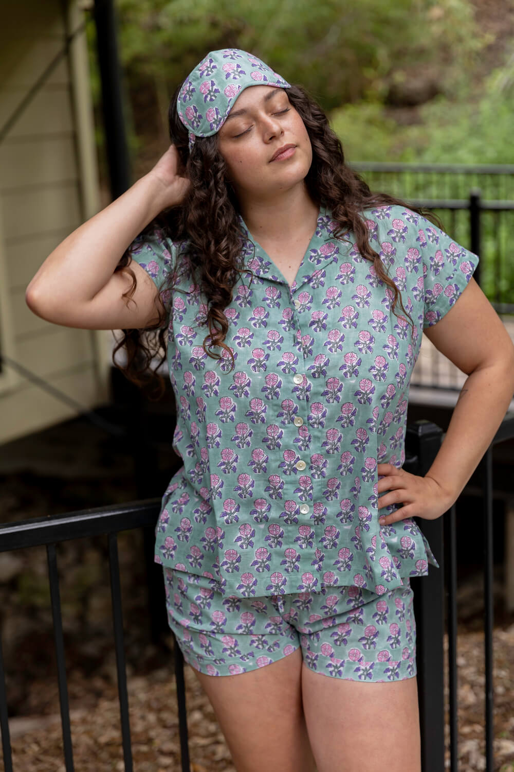 Annelize PJ set With SHORTS - Printed Cotton Pajama Set with Shorts for Women