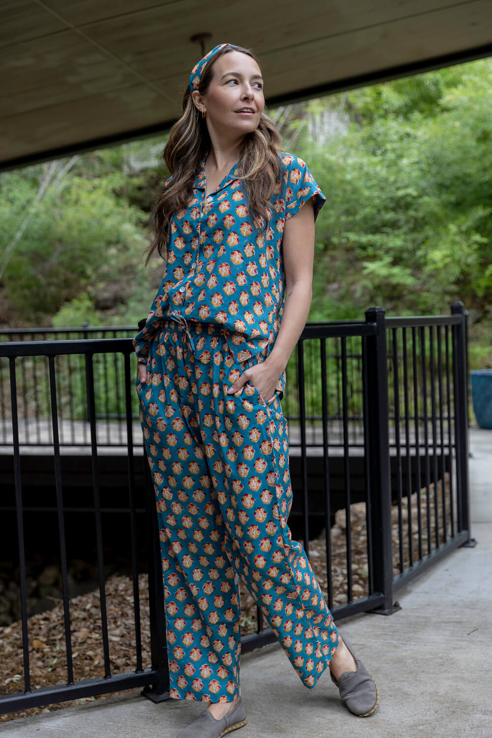 Cassie Lounge pants - Women's Soft Cotton Printed Long Pajamas