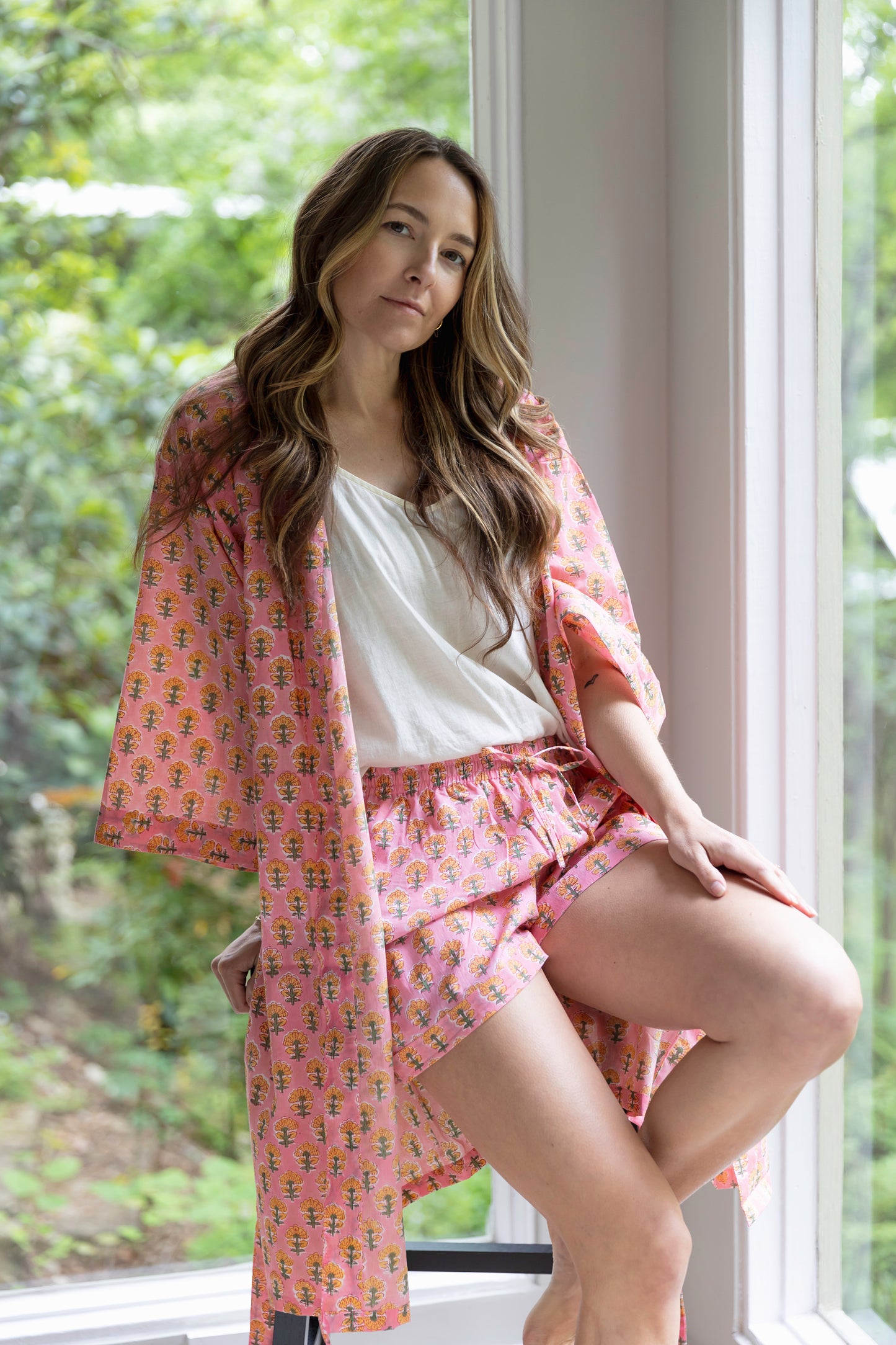 Svetlana Robe - Printed Cotton Kimono, versatile Robe for Women