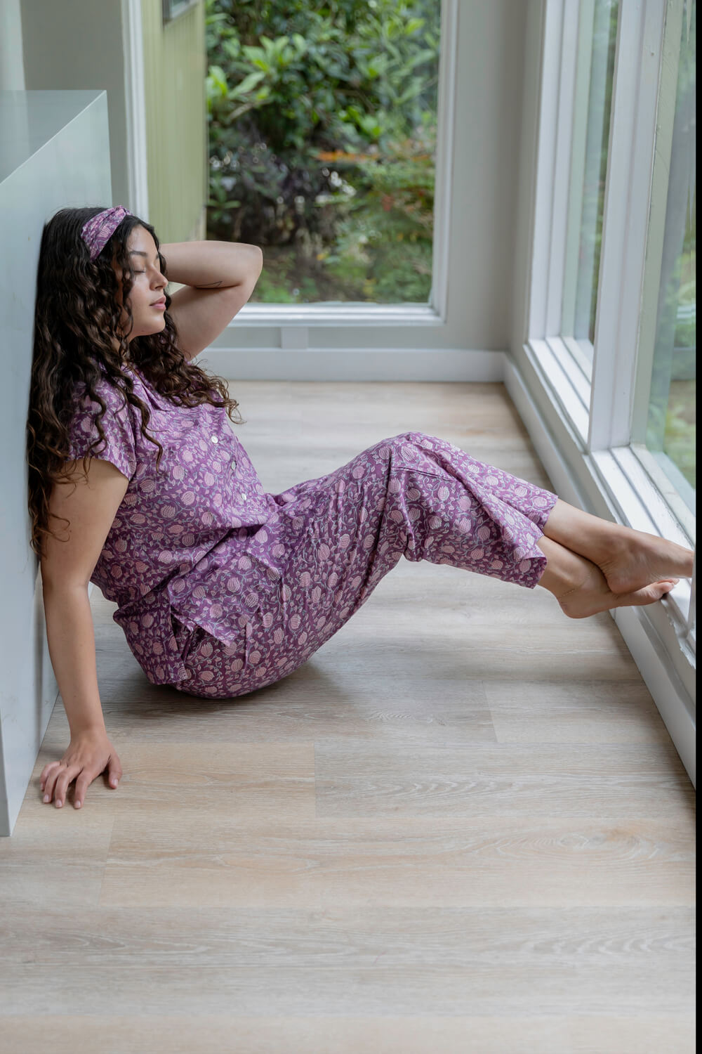 Jyoti PJ set With Pants - Printed Cotton Pajama Set with Long Pants for Women