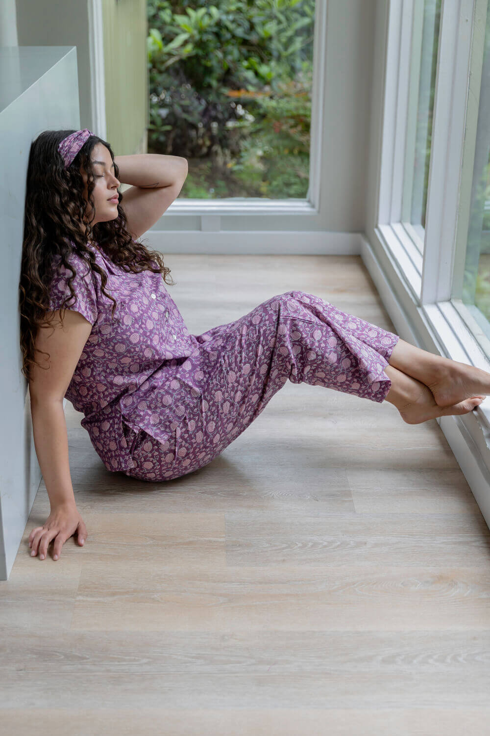 Jyoti Lounge pants - Women's Soft Cotton Printed Long Pajamas