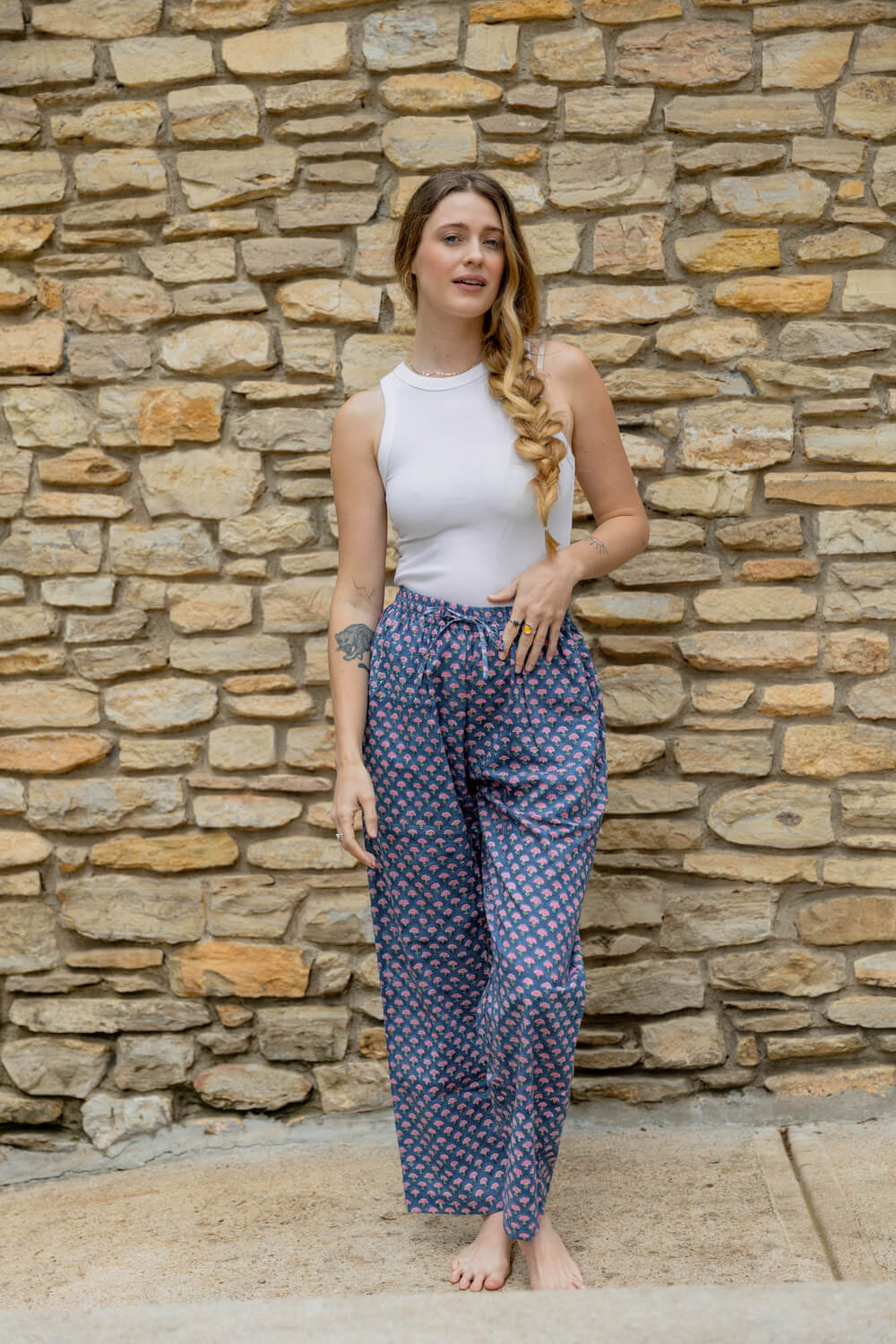 Diksha Lounge pants - Women's Soft Cotton Printed Long Pajamas