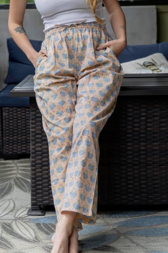 Kailash Lounge pants - Women's Soft Cotton Printed Long Pajamas