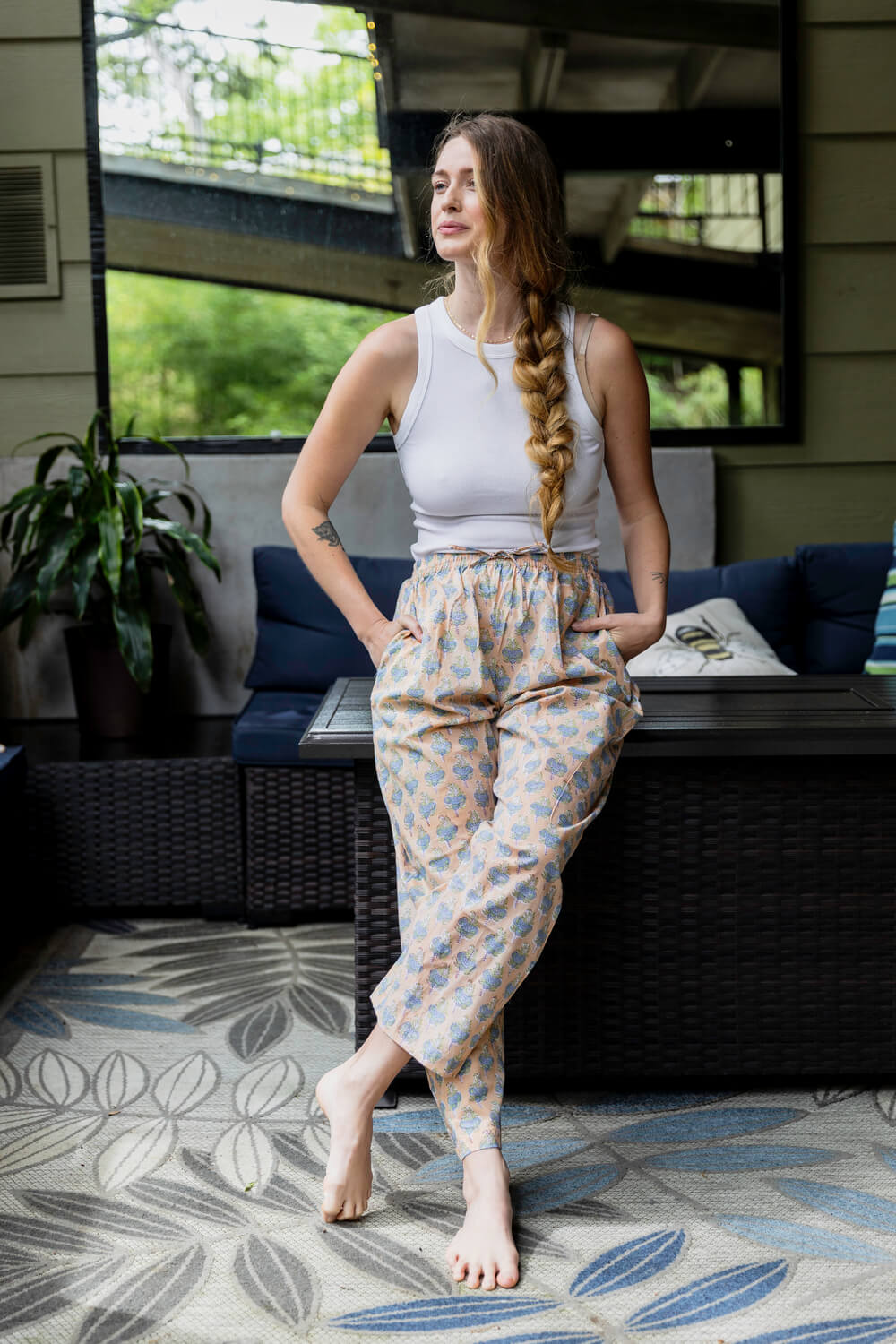 Kailash Lounge pants - Women's Soft Cotton Printed Long Pajamas