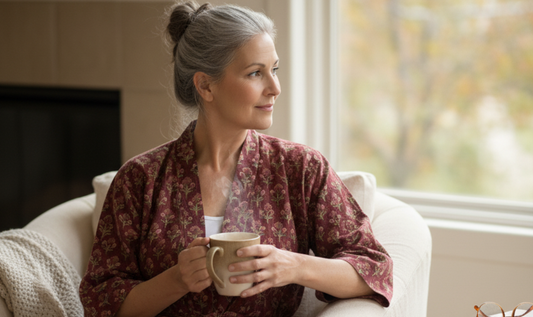 Luxury sustainable loungewear for women inspired by fall’s wisdom and the strength of Eleanor Roosevelt, Maya Angelou, and Vandana Shiva — Paisley Affair.