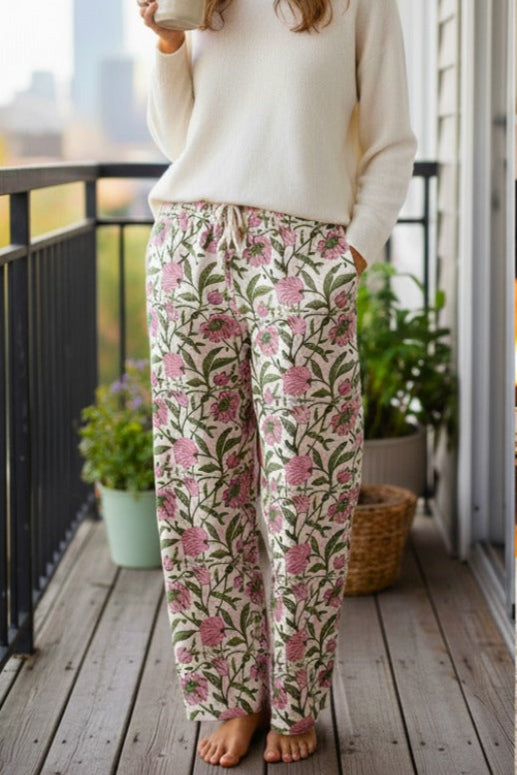 Teresa Lounge pants - Women's Soft Cotton Printed Long Pajama