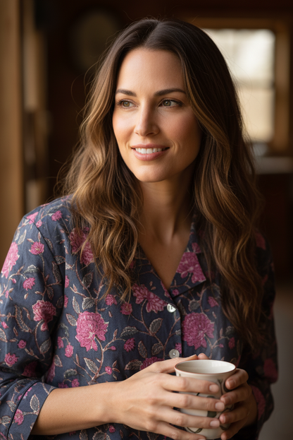 Joyce Shirt - Women's Long Sleeve Cotton Pajama Top