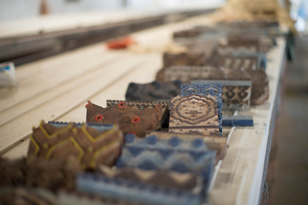 Hand-carved wooden printing blocks