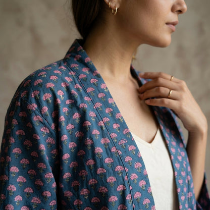 Diksha Robe - Printed Cotton Kimono, versatile Robe for Women