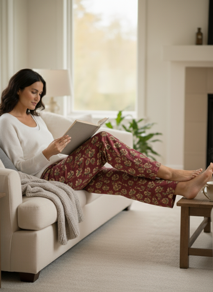 Sita Lounge pants - Women's Soft Cotton Printed Long Pajama