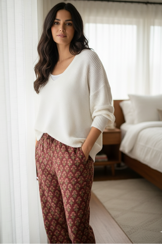 Sita Lounge pants - Women's Soft Cotton Printed Long Pajama