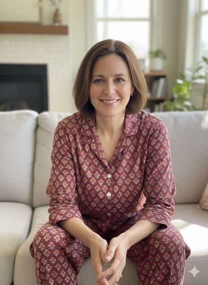 Sita Shirt - Women's Long Sleeve Cotton Pajama Top